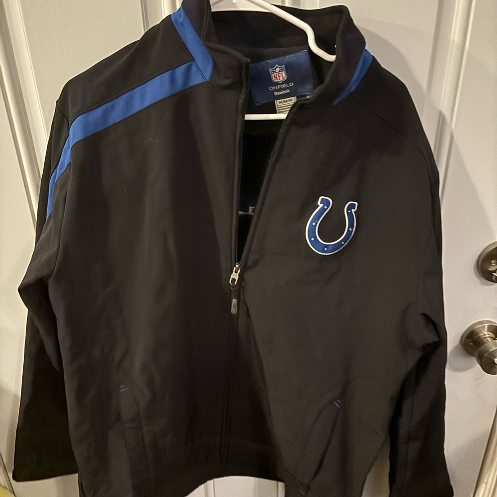 Indianapolis Colts Men's Black and Blue Performance Jacket